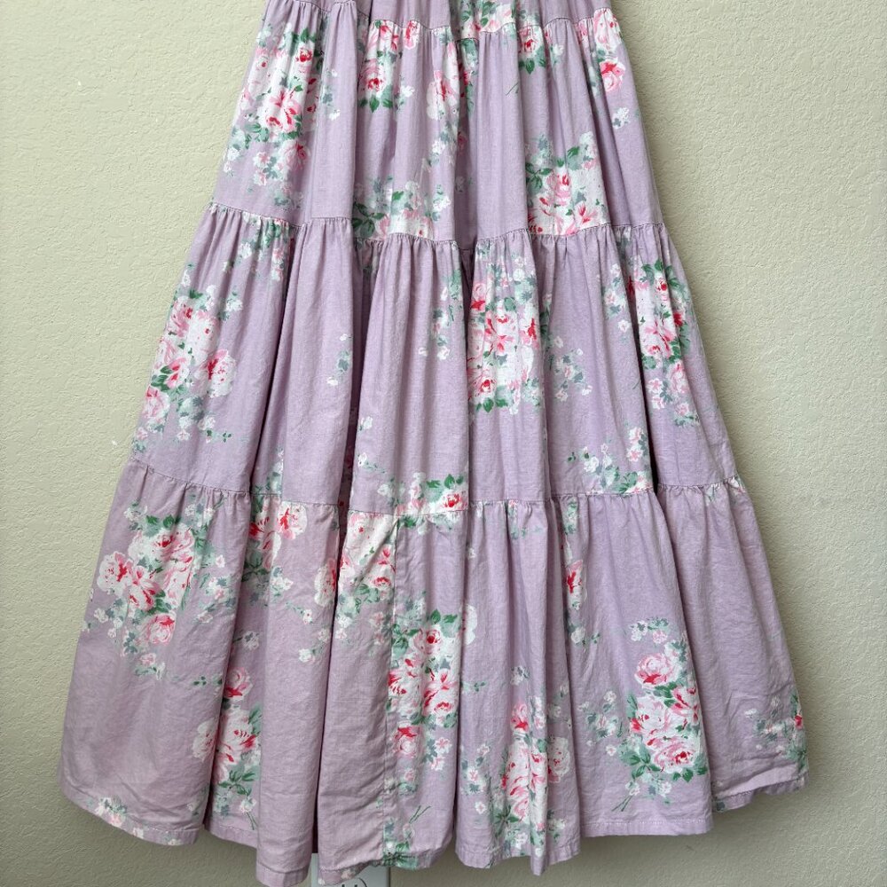CB Positano Handmade in Italy Boho Floral Print Cotton Tiered Midi Dress - Picture 5 of 12